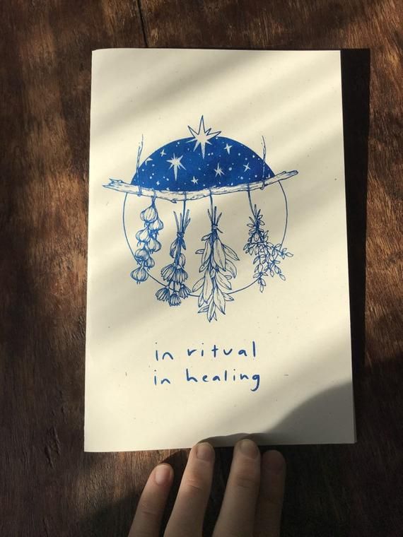 ZINE: In Ritual, In Healing- A zine about the magic of plants and how to use them. (Printed on a ris -   10 magic planting Illustration ideas
