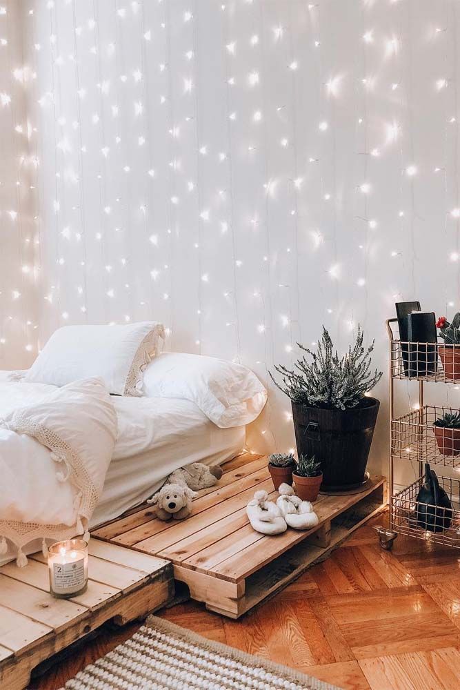21 Cozy Decor Ideas With Bedroom String Lights -   11 room decor Boho backyards ideas
