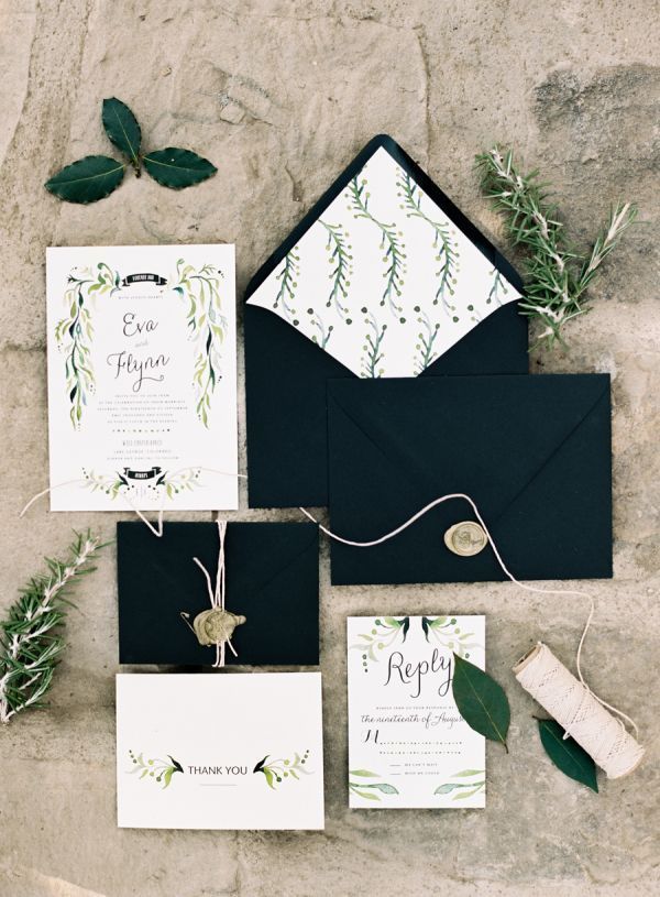 Elegant Autumn Mountain Wedding Inspiration -   11 wedding Card green ideas