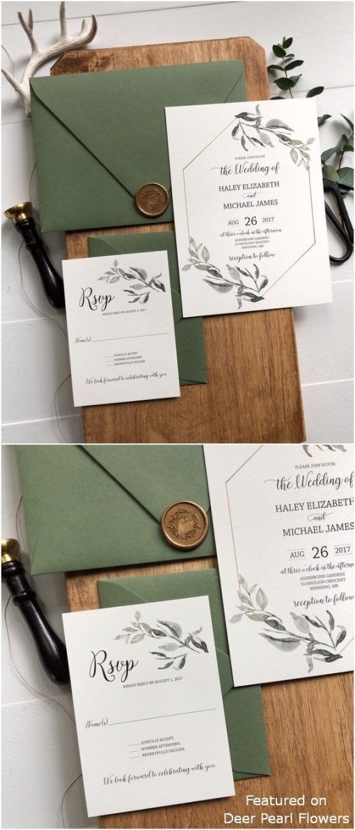 Greenery Wedding Invitations -   11 wedding Card green ideas