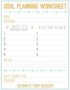 Free Printable - Goal Planning Worksheet -   12 Event Planning Worksheet for kids ideas