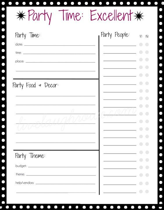Stress Free Birthday Party With Classic Fun Center, Exclusive Code & Printable -   12 Event Planning Worksheet for kids ideas