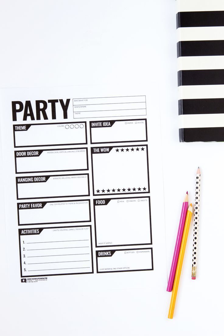 A Supermom's Guide to Party Planning -   12 Event Planning Worksheet for kids ideas