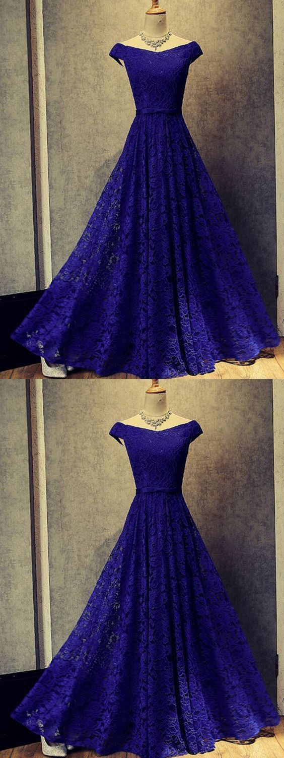 Chic Off The Shoulder Prom Dress Modest Cheap Lace Long Prom Dress -   13 dress Modest fancy ideas