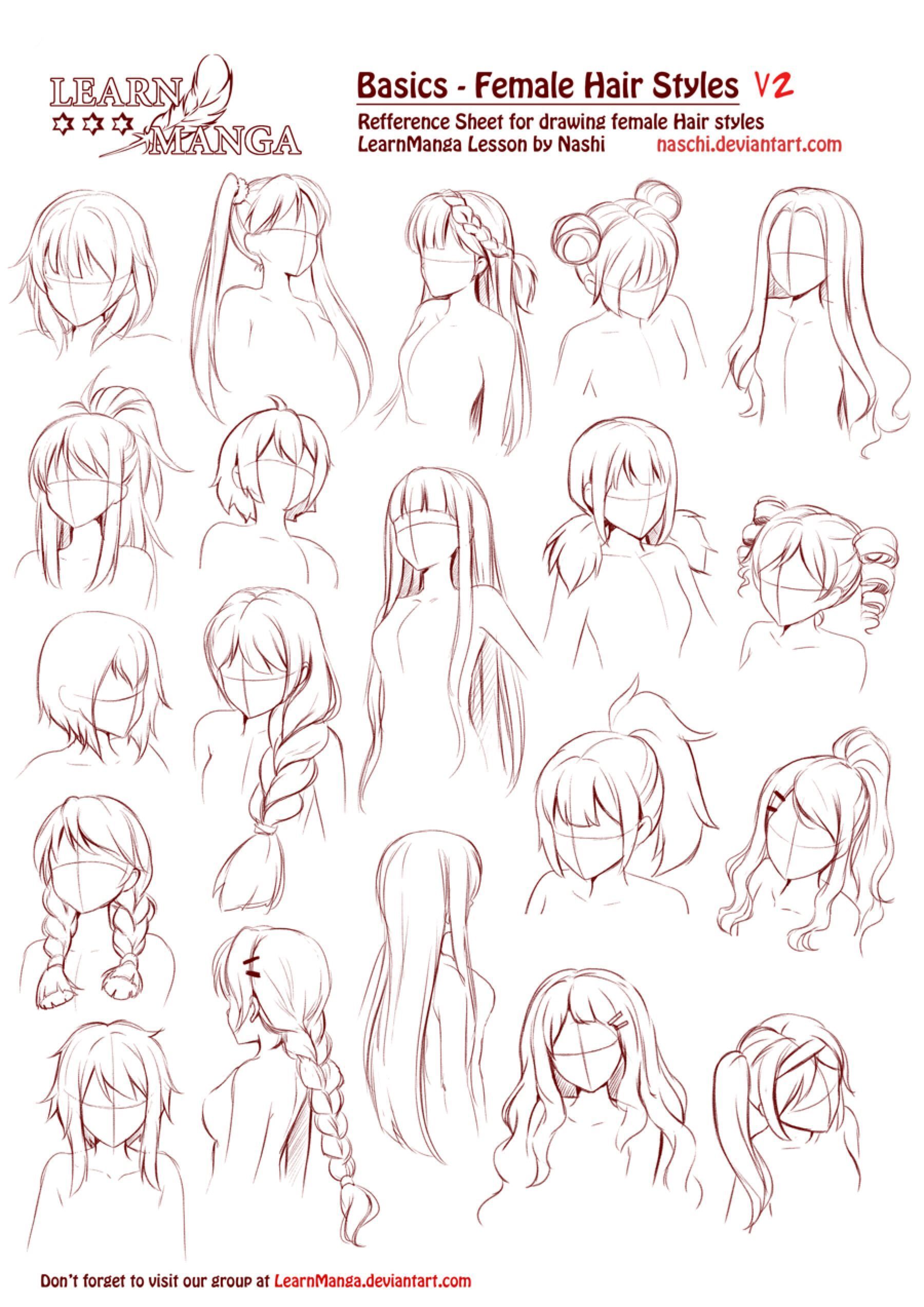 13 hairstyles Drawing manga art ideas