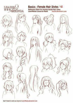 Massive ultimate art reference and tutorial dump! -   13 hairstyles Drawing manga art ideas