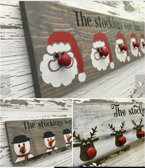 Holiday stocking holder custom stocking holder santa red nose -   13 holiday Signs design ideas