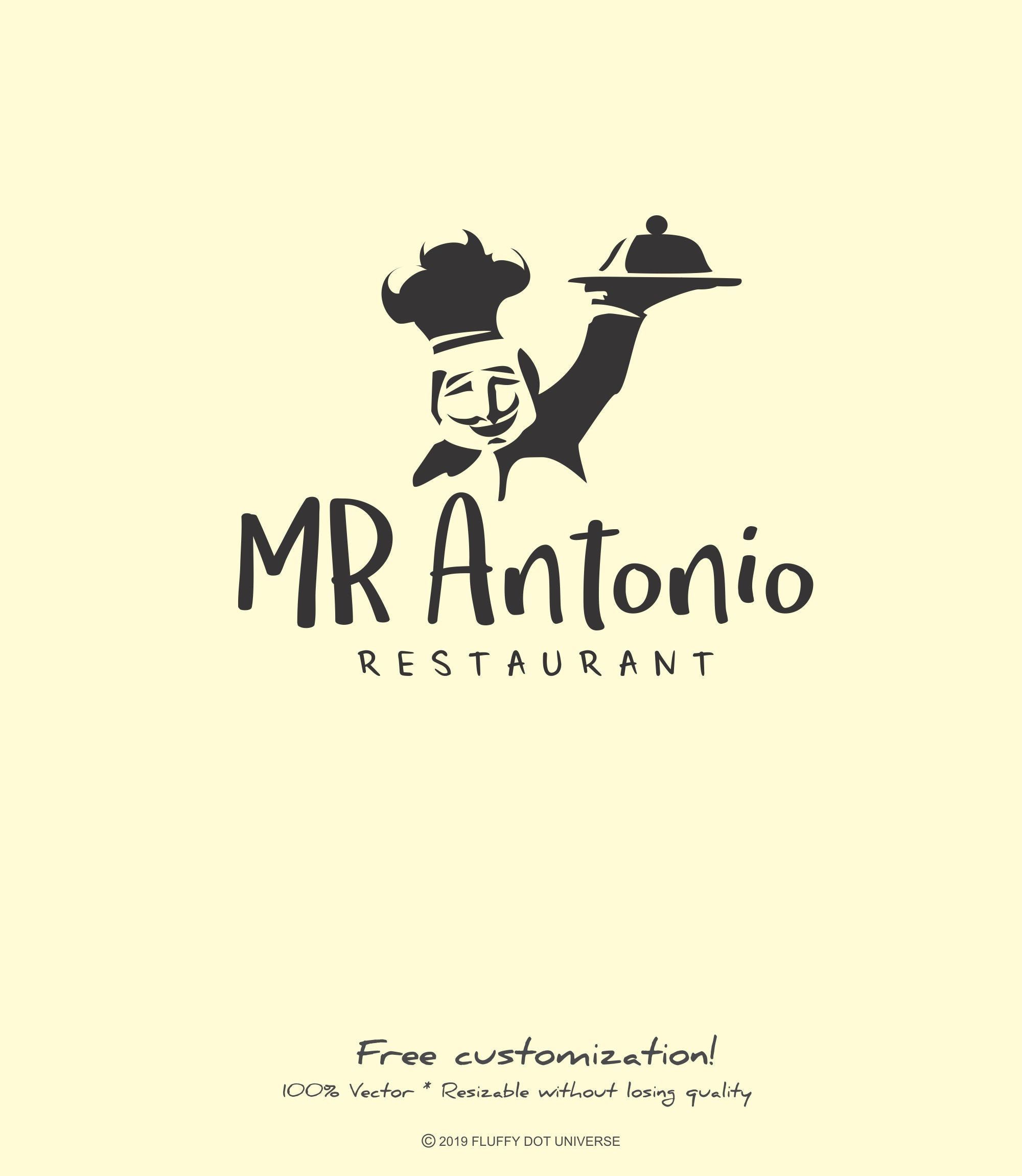Mr Antonio logo, chef logo, kitchen logo, meal logo, dish logo, restaurant logo, cooking logo, diet logo, dinner logo, recipe logo, menu -   14 diet Logo awesome ideas