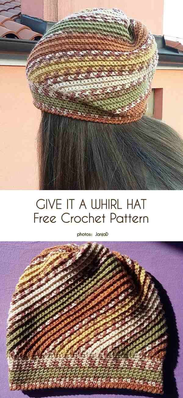 Give It a Whirl Hat Free Crochet Pattern -   14 knitting and crochet Hats free pattern ideas