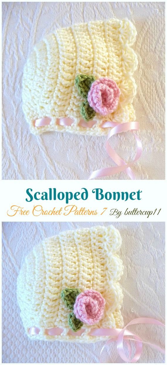 Baby Bonnet Hat Free Crochet Patterns -   14 knitting and crochet Hats free pattern ideas