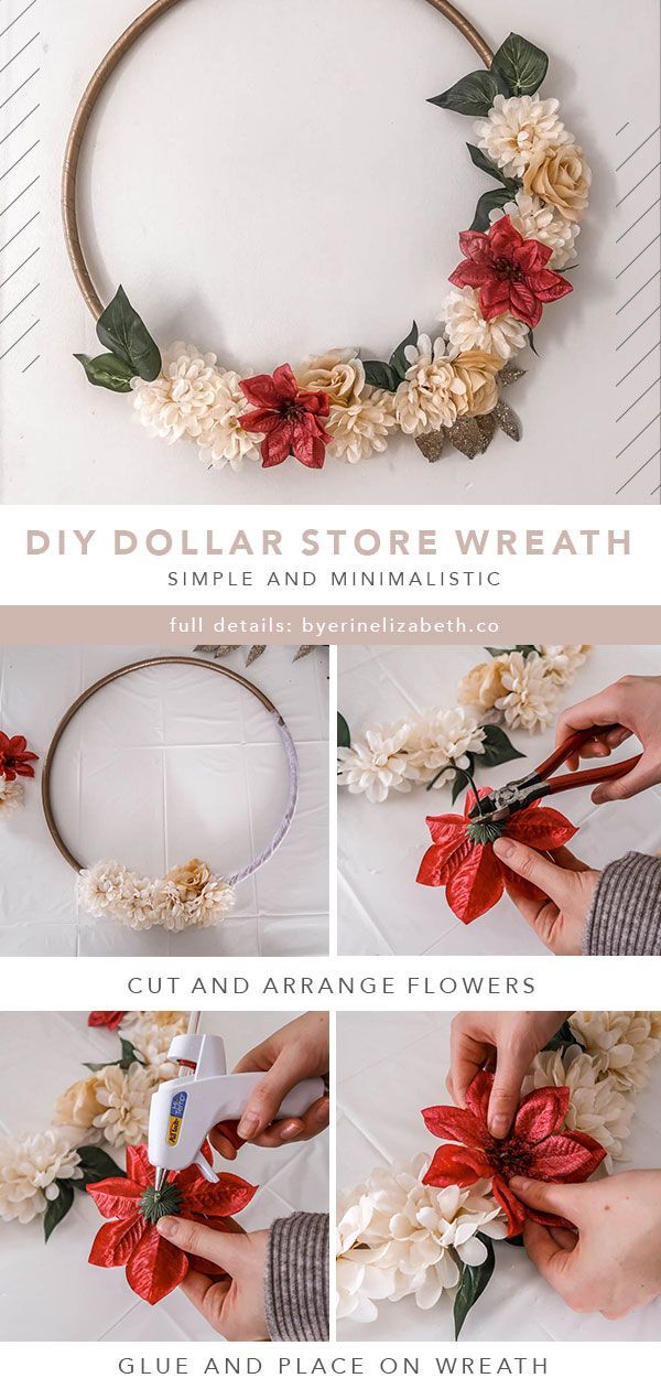DIY Dollar Store Wreath -   14 room decor Christmas dollar stores ideas