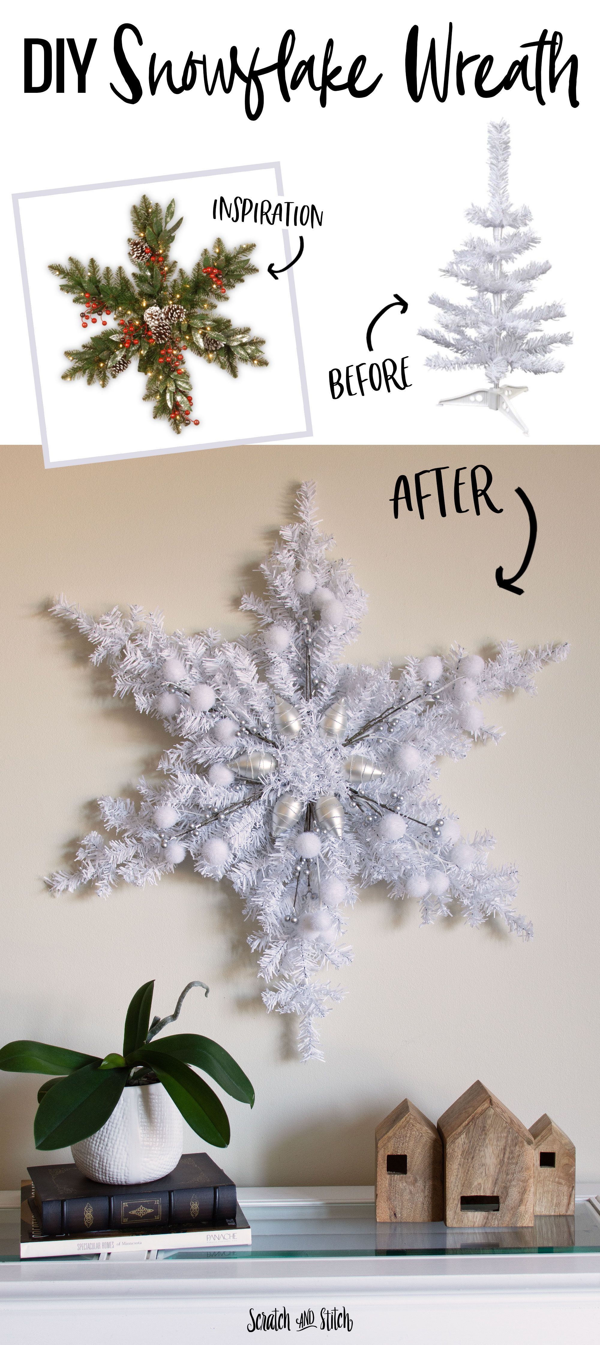 DIY Christmas Decoration: Snowflake Wreath -   14 room decor Christmas dollar stores ideas