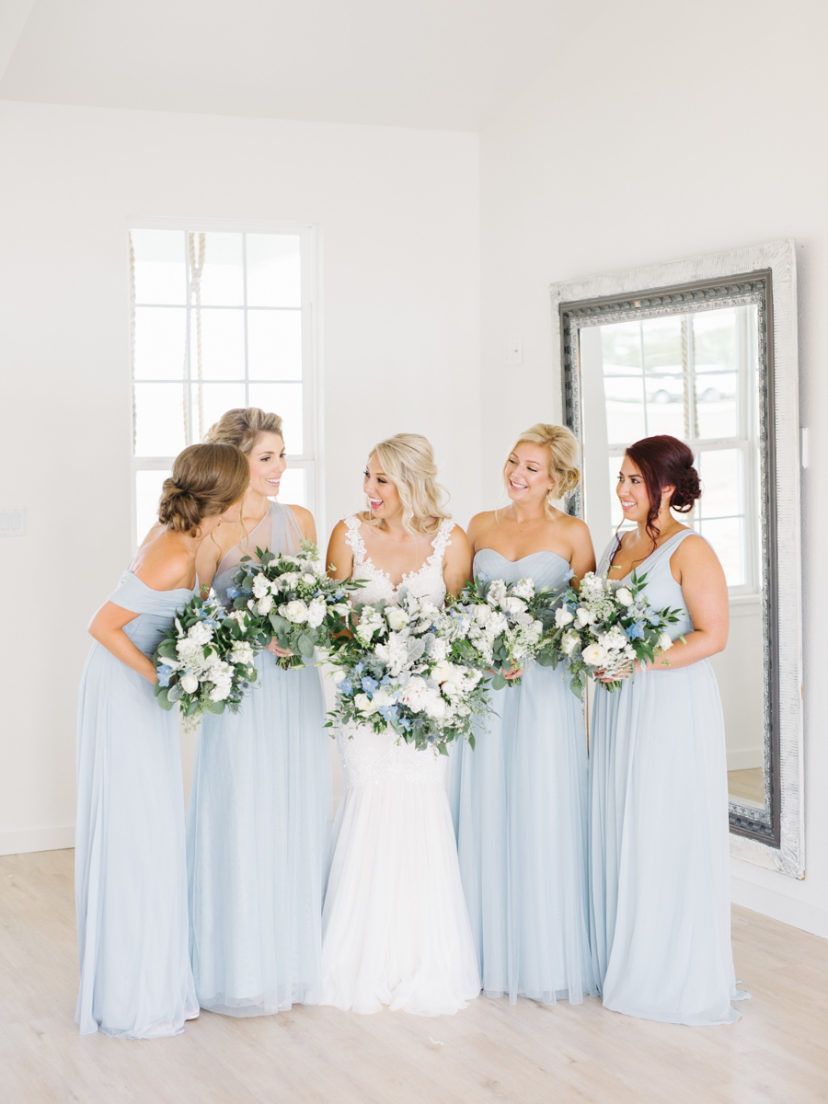 Classic Blue Texas Wedding in an Open White Chapel -   15 wedding Bridesmaids pastel ideas