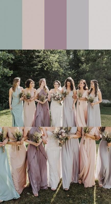 65 Ideas wedding dresses bridesmaid pastel color palettes for 2019 -   15 wedding Bridesmaids pastel ideas