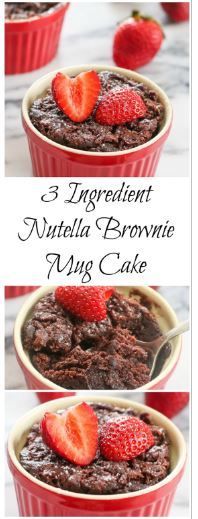 3 INGREDIENT NUTELLA BROWNIE MUG CAKE -   16 cake Mug nutella ideas