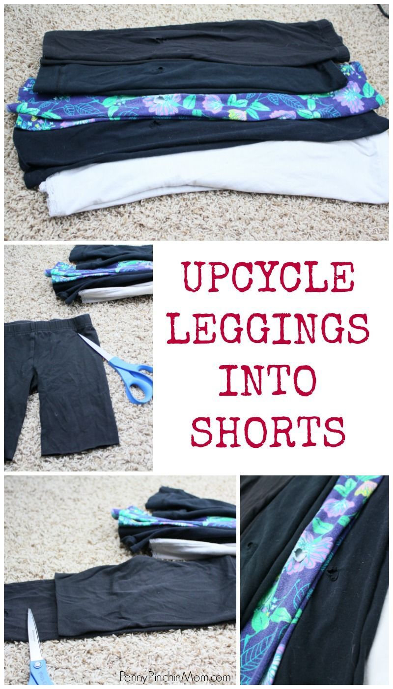Simple Upcycle - Leggings into Shorts -   16 DIY Clothes For Kids money ideas