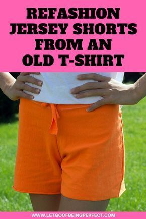 DIY Refashion Jersey Shorts from a Man's T-Shirt -   16 DIY Clothes For Kids money ideas