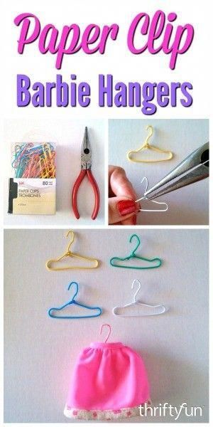 DIY Paper Clip Barbie Clothes Hangers -   16 DIY Clothes For Kids money ideas