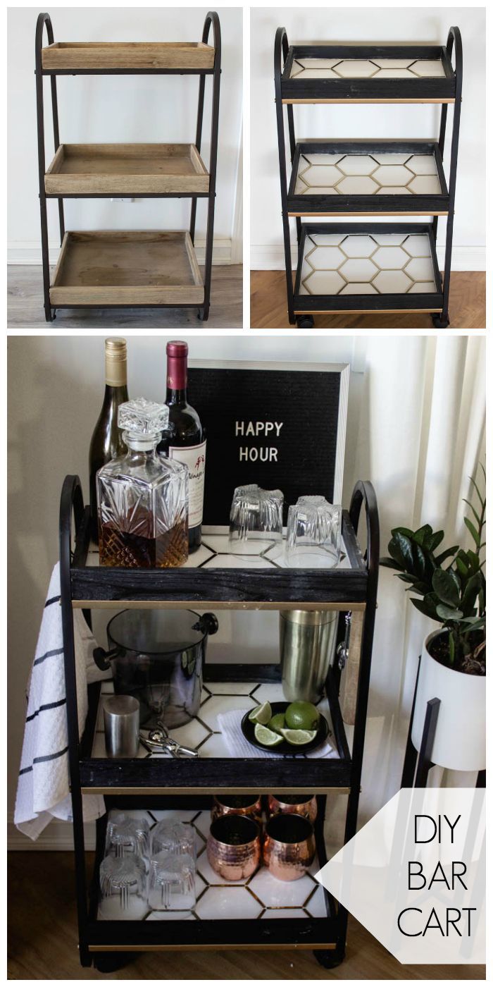 A Stylish DIY Bar Cart -   16 diy projects Apartment bar carts ideas