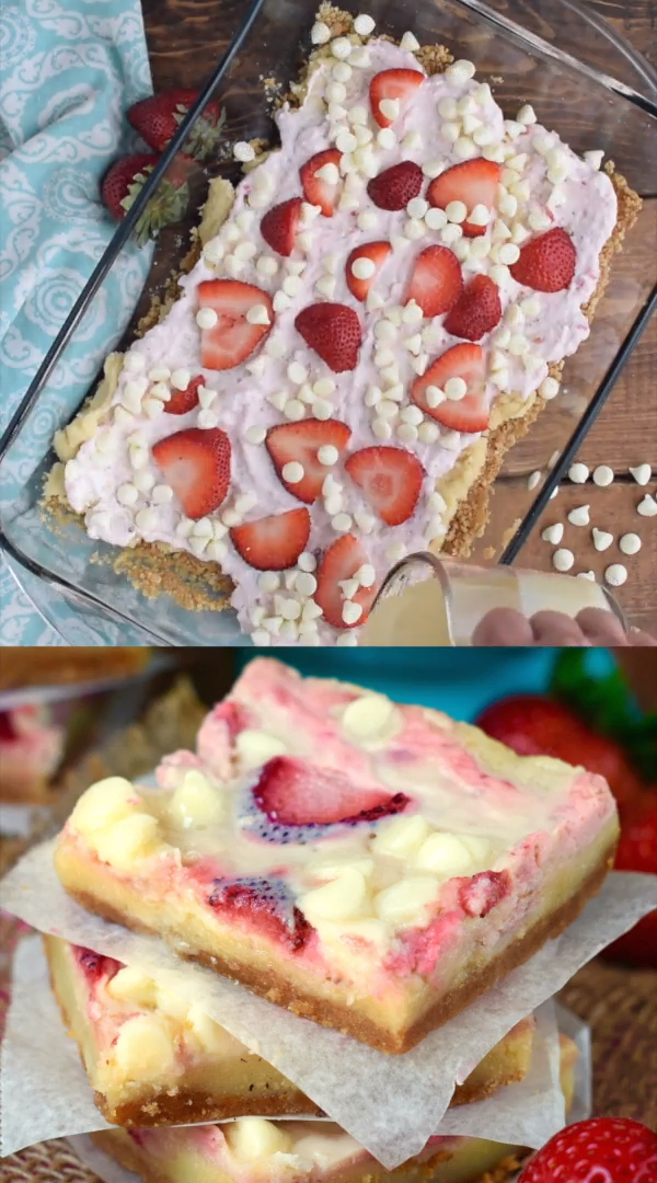 Strawberries and Cream Magic Bars -   16 party desserts Healthy ideas