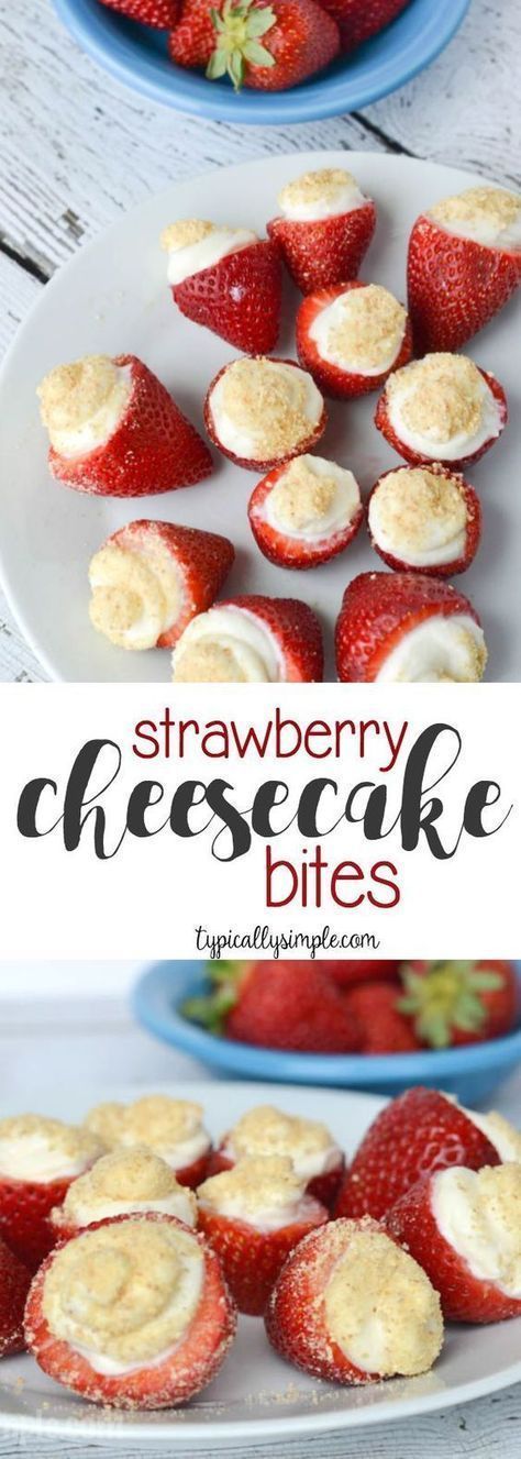 No Bake Strawberry Cheesecake Bites -   16 party desserts Healthy ideas