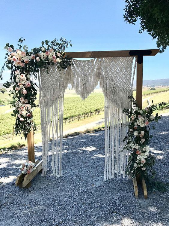 35 Fantastic Outdoor Wedding Decoration Ideas for 2019 Trends -   16 wedding Arch macrame ideas