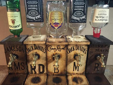Liquor dispenser Gifts for him Jack Daniels Jameson Crown Royal Birthday gifts Father's Day gifts Gifts for dad Groomsman gifts Graduation -   17 diy projects For Men liquor bottles ideas