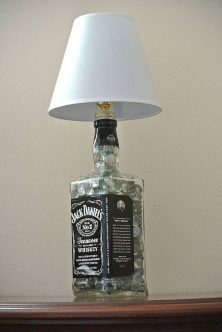 57 DIY Decorative Light What You Can Make From Used Bottles -   17 diy projects For Men liquor bottles ideas