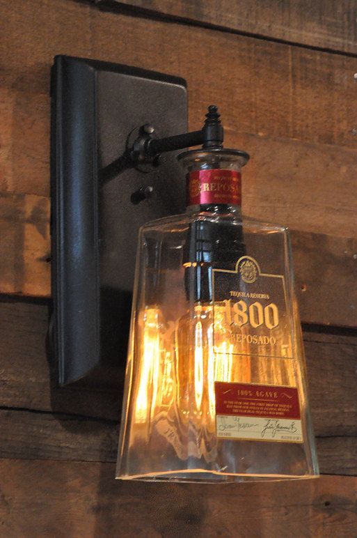 30 Amazing Diy Bottle Lamp Ideas -   17 diy projects For Men liquor bottles ideas