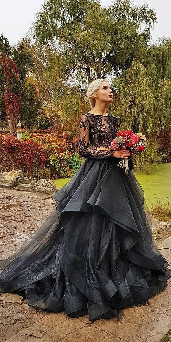 33 Beautiful Black Wedding Dresses That Will Strike Your Fancy -   17 fancy dress Lace ideas