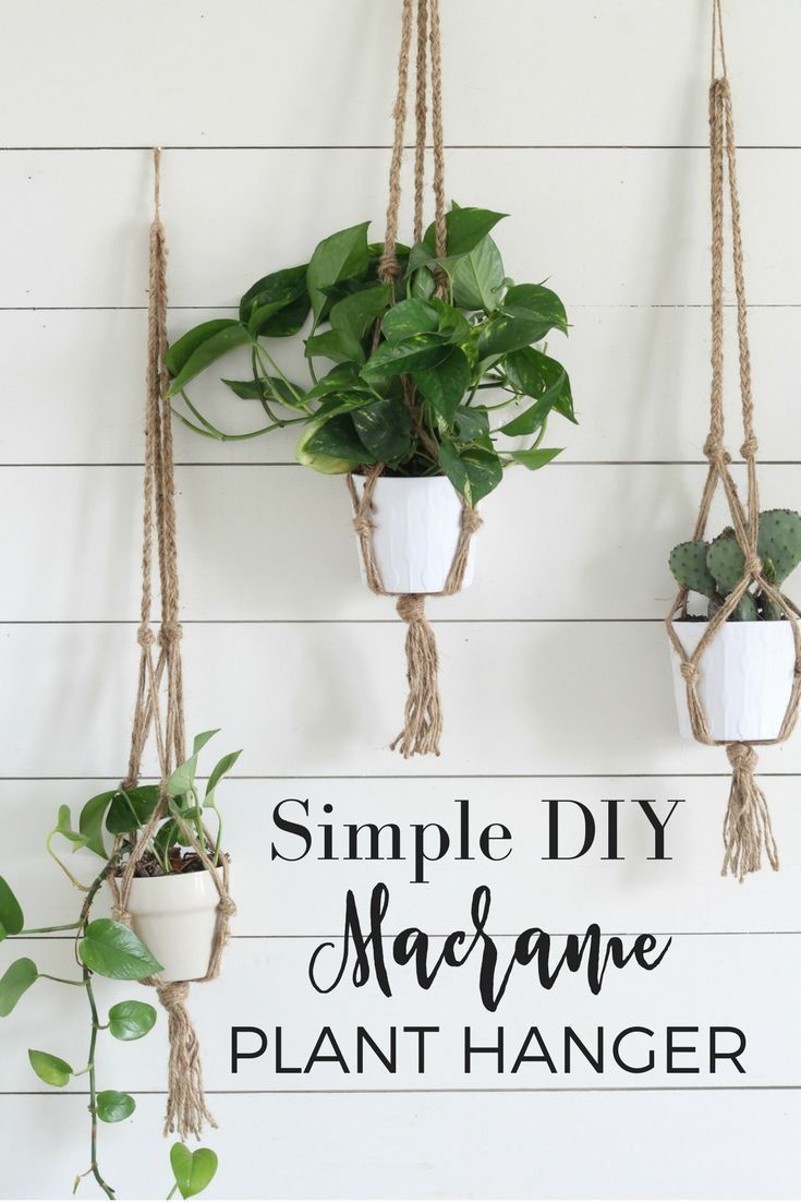 Simple DIY Macrame Plant Hanger with Video Tutorial -   17 plants DIY crafts ideas