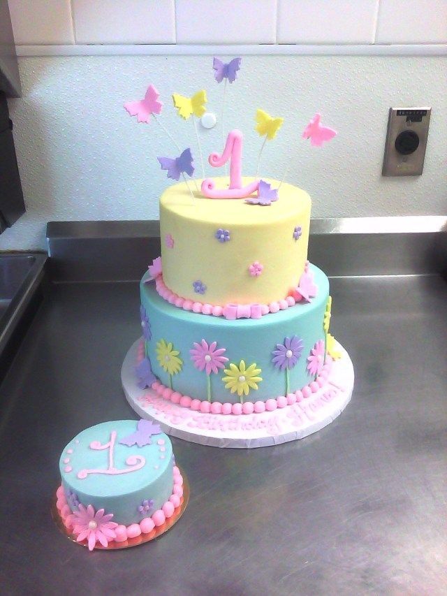 21+ Wonderful Image of 1St Birthday Cakes Girl -   18 cake Girl flower ideas