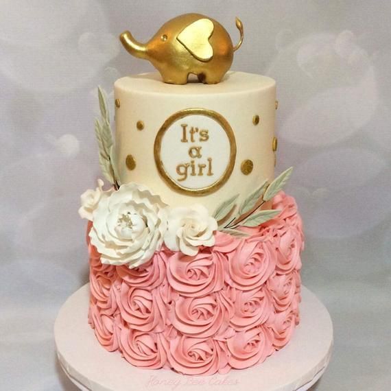 Gold Painted Elephant Cake Topper ( Gumpaste ) -   18 cake Girl flower ideas