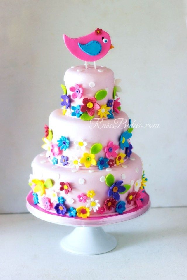 21+ Inspired Picture of Girls Flower Birthday Cake -   18 cake Girl flower ideas
