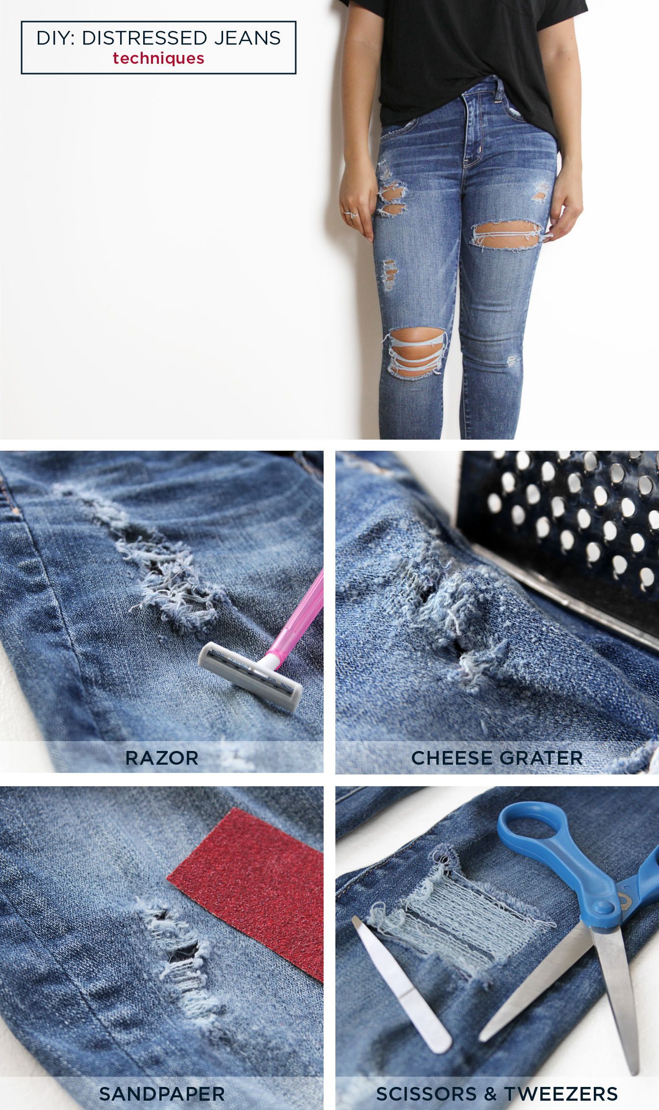 DIY: Distressed T-Shirt and Jeans -   18 DIY Clothes Rock awesome ideas