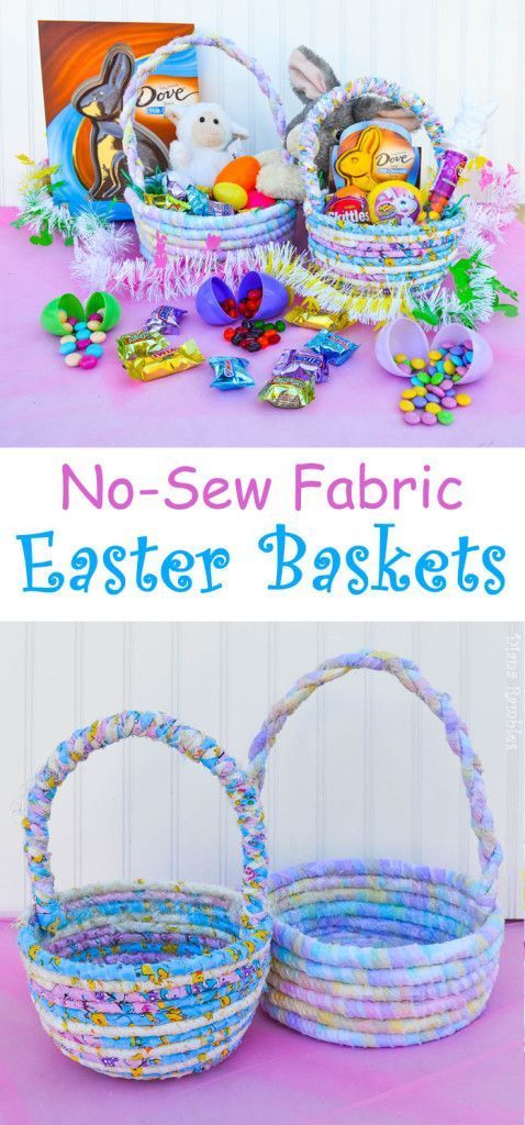 No-Sew Fabric Easter Basket -   18 holiday Easter tutorials ideas