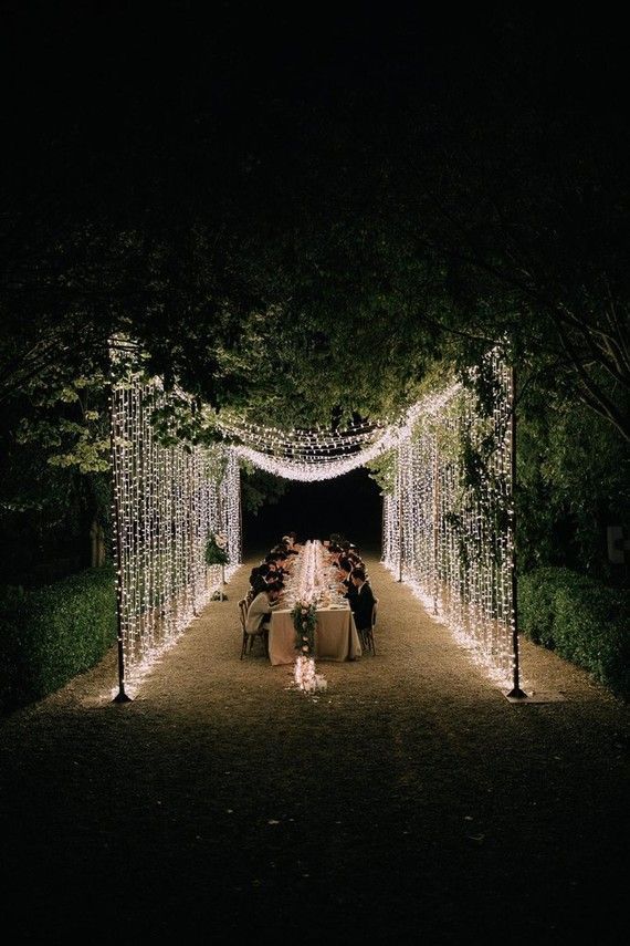 A moody dream backyard wedding ceremony for a trend ahead couple at Palacio Villahermosa in Spain -   18 wedding Backyard lights ideas