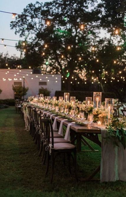 64 Best Ideas For Wedding Backyard Intimate Long Tables -   18 wedding Backyard lights ideas