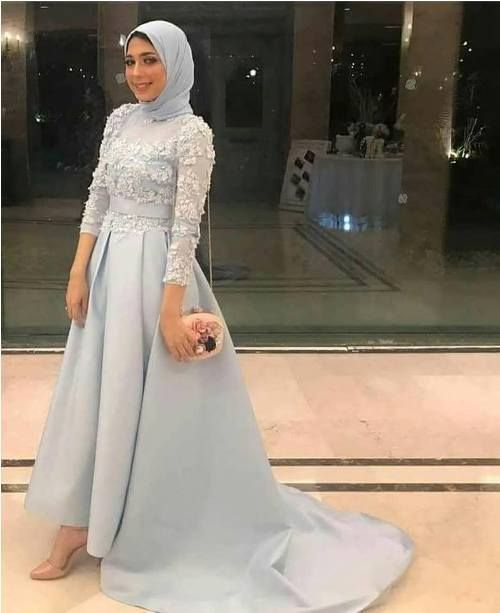 Evening Hijab Dresses for girls -   10 dress Prom hijab ideas
