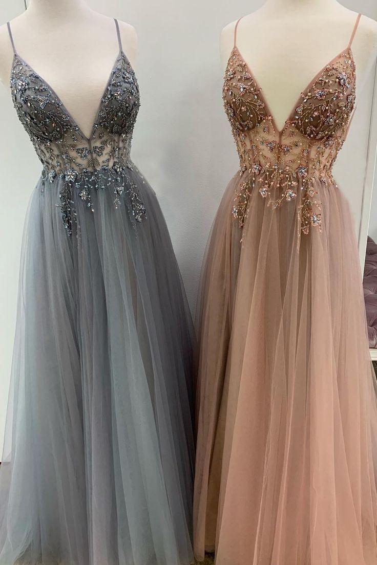 Sparkly Prom Dresses Aline Spaghetti Straps Long Grey Prom Dress Fashion Evening Dress JKL1635 -   10 dress Prom hijab ideas