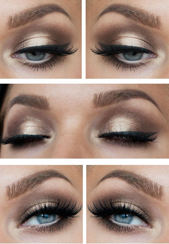 10 Gold Smoky Eye Tutorials for Fall -   10 makeup Blue real techniques ideas