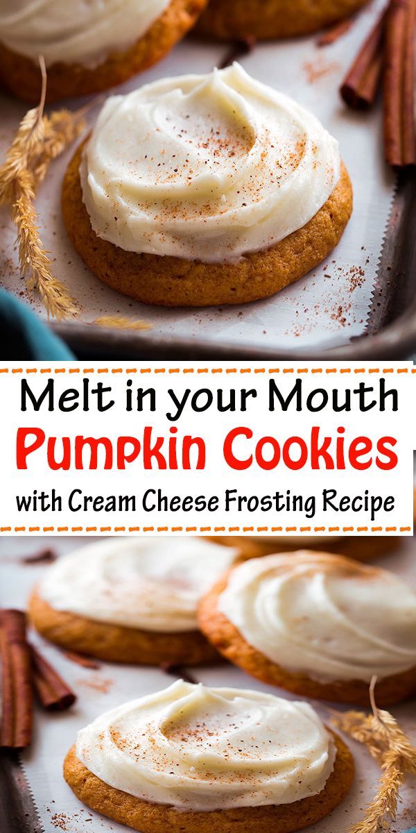 Melt in your Mouth Pumpkin Cookies with Cream Cheese Frosting Recipe -   11 desserts Best cream cheese frosting ideas