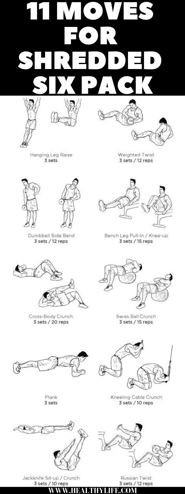 11 ABS WORKOUT ROUTINE FOR MEN TO GET A SIX PACK FAST -   11 fitness Workouts for men ideas