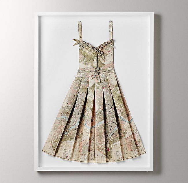 Hand-Folded Vintage Map Dress - Roma Fleur -   11 vintage dress Room ideas