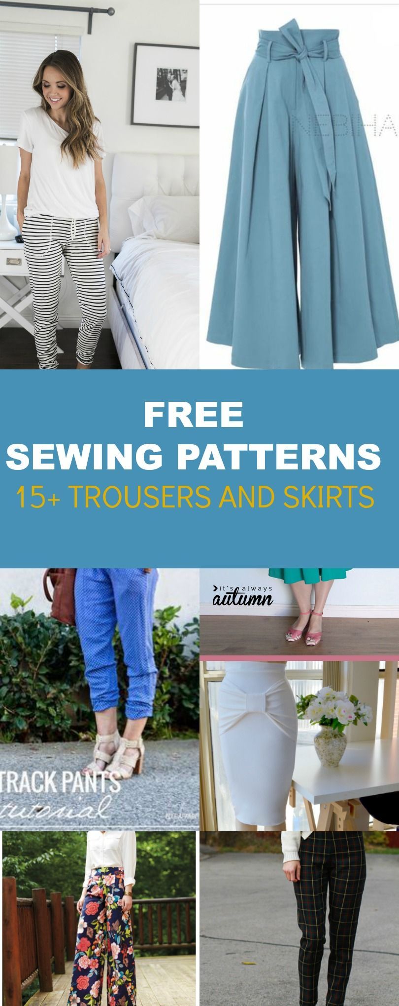 FREE PATTERN ALERT: 15+ Pants and Skirts Sewing Tutorials -   12 DIY Clothes Patterns free printable ideas