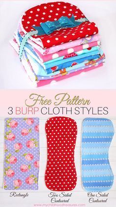 Burp Cloth Pattern - Free Printable Pattern for 3 Styles -   12 DIY Clothes Patterns free printable ideas