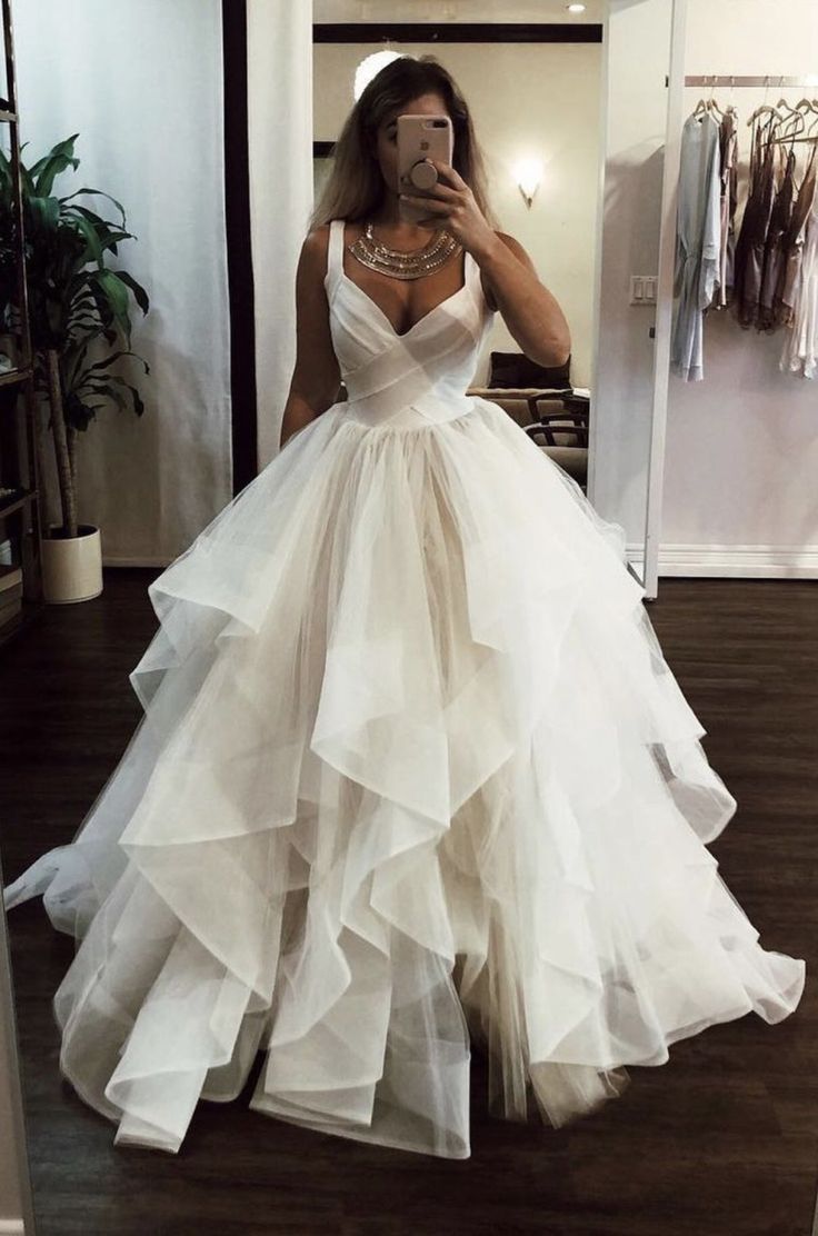 White Floor Length Wedding Dresses, Elegant White Prom Gowns, Evening Formal Dresses -   12 dress Beautiful fairytale ideas