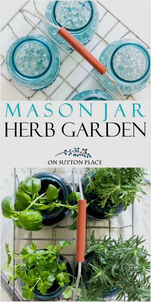 Indoor Mason Jar Herb Garden for the Kitchen -   12 garden design Indoor mason jars ideas