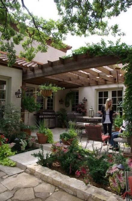 Best backyard pergola attached to house front porches Ideas -   12 garden design Stones porches ideas