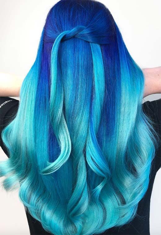 65 Iridescent Blue Hair Color Shades & Blue Hair Dye Tips -   12 hair Blue shades ideas